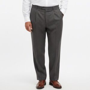 VINTAGE OLEG CASSINI Pinstripe Pleated Wool Trousers Sz 38, Academia, Corpcore